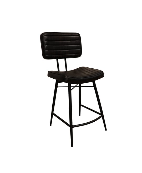 2-Piece Leather Partridge Upholstered Counter Height with Footrest Stools Set