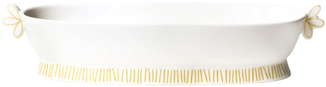 by Laura Johnson Deco Gold Scallop Oval Handled Bowl