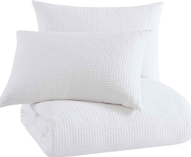 Modern Waffle 3 Piece Comforter Set, King