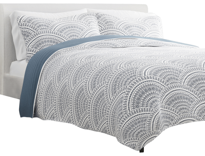 Scallop Reversible 3-Pc. Lightweight Quilt Set, King/California King