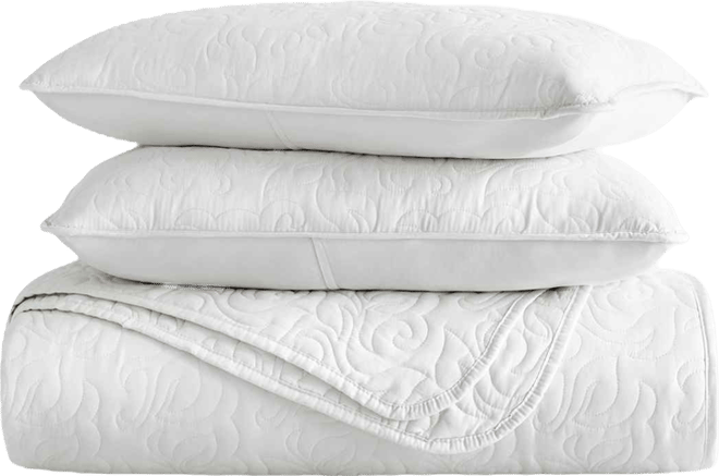 Floral Stitch 3-Pc. Lightweight Quilt Set, Full/Queen