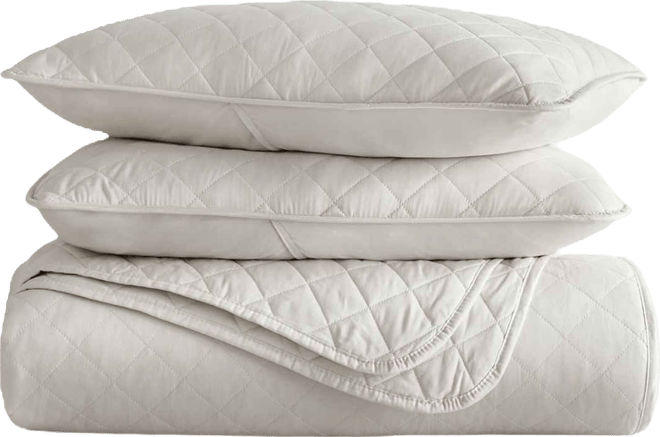 Diamond Stitch 3-Pc. Lightweight Quilt Set, Full/Queen