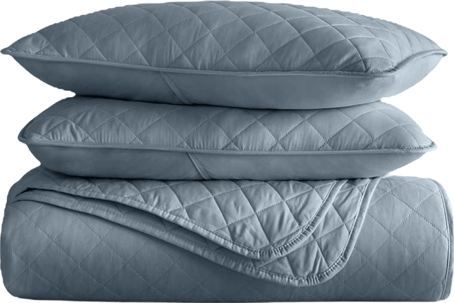 Diamond Stitch 3-Pc. Lightweight Quilt Set, Full/Queen