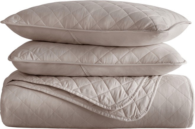 Diamond Stitch 3-Pc. Lightweight Quilt Set, King/California King