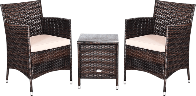 Outdoor 3 Pcs Pe Rattan Wicker Furniture Sets