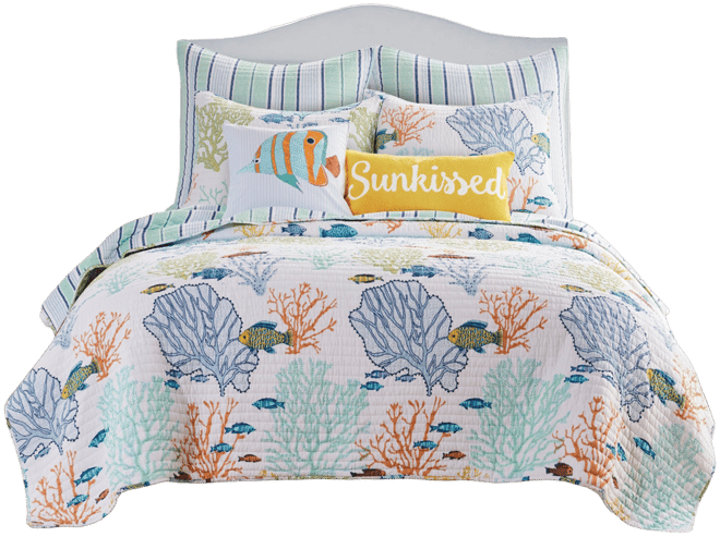 Deep Sea Reversible 3-Pc. Quilt Set, Full/Queen