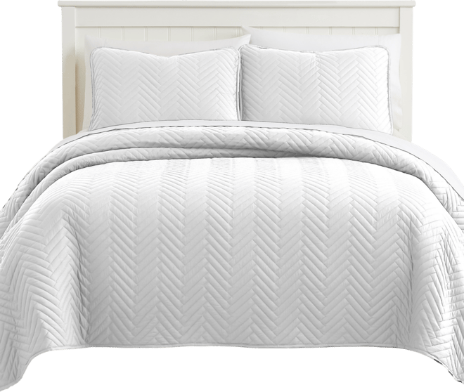 Solid Color Chevron 3-Pc. Quilt Set, Queen
