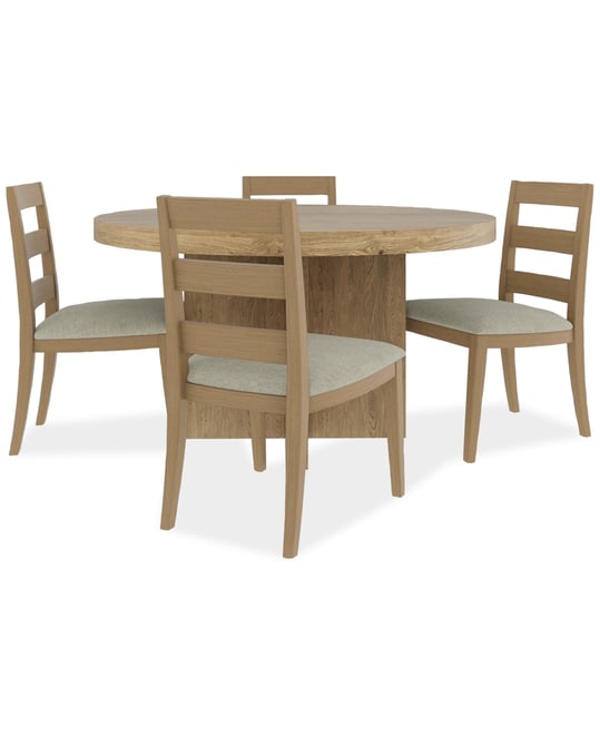 Davie Round 5pc Dining Set (Table & 4 Ladder Side Chairs)