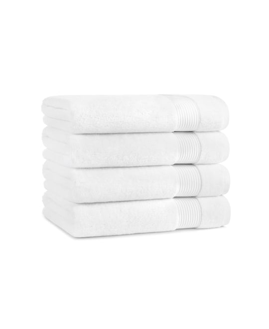 Host and Home Bath Towels (4 Pack), Solid Color Options, 27x54 in, Double Stitched Edges, 600 Gsm, Soft Ringspun Cotton, Stylish Stripe