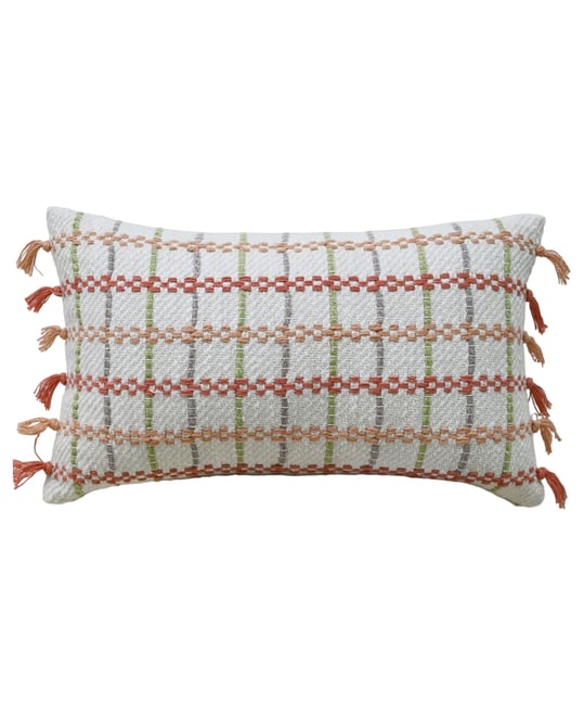 Linden Street Handwoven Knotted Edging Decorative Pillow, 14" x 24"