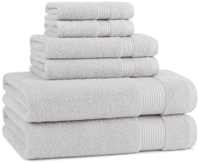 Host and Home 6-Piece Bathroom Towel Set (2 Bath Towels, 2 Hand Towels, 2 Washcloths), Double Stitched Edges, 600 Gsm, Soft Ringspun Cotton, Stylish S