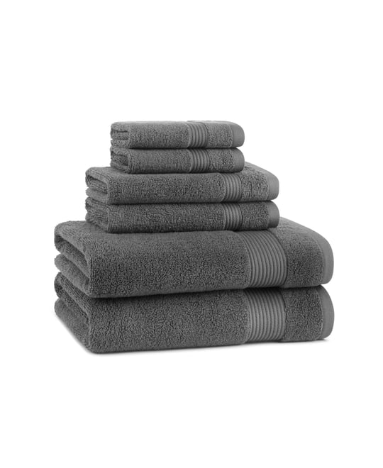 Host and Home 6-Piece Bathroom Towel Set (2 Bath Towels, 2 Hand Towels, 2 Washcloths), Double Stitched Edges, 600 Gsm, Soft Ringspun Cotton, Stylish S