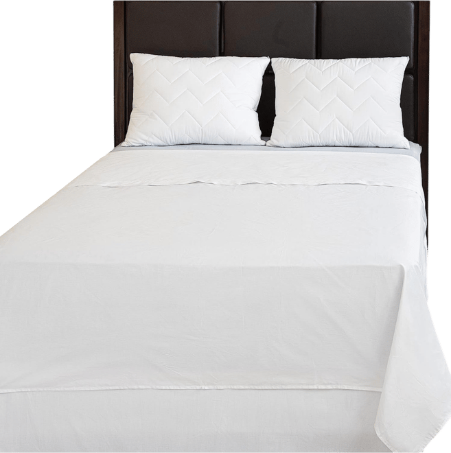 Superity 100% Cotton Flat Sheet White Oversized King