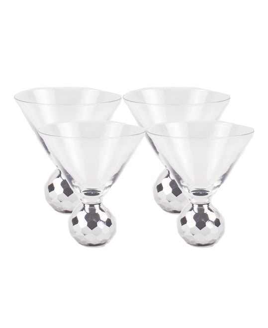 Glass Disco Martini, 4 Piece Set