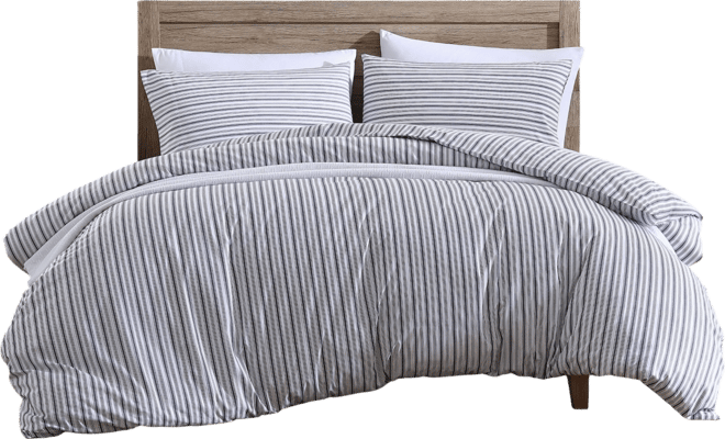 Coleridge Stripe Cotton Reversible Duvet Cover, King