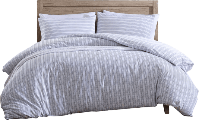 Beaux Stripe Cotton Reversible Duvet Cover, King