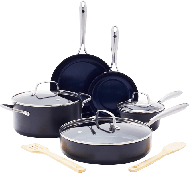 Hard Anodized Ceramic Nonstick 10 Piece Cookware Set