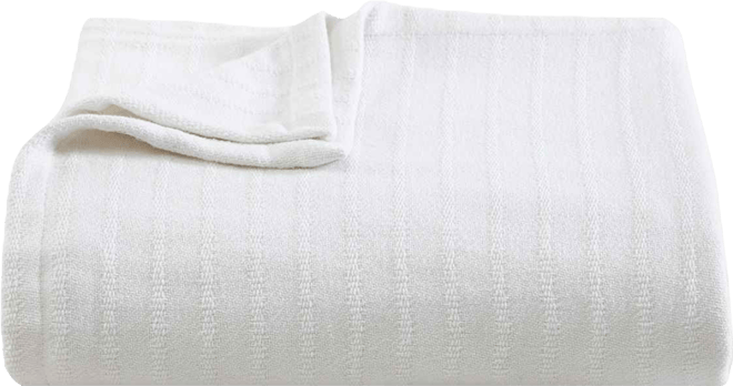 All Over Rib Cotton Reversible Blanket, Full/Queen
