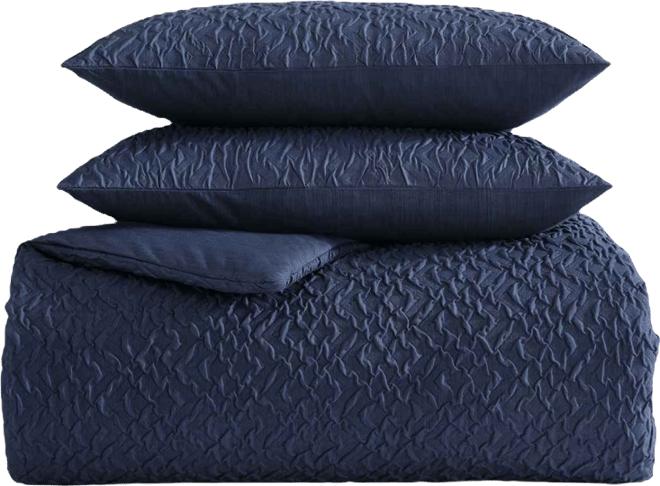 Point Harbor Embossed 3 Piece Duvet Cover Set, Full/Queen