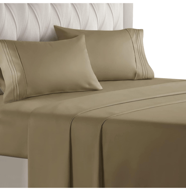 51.75 Arin Fabric, Rubberwood Queen Bed
