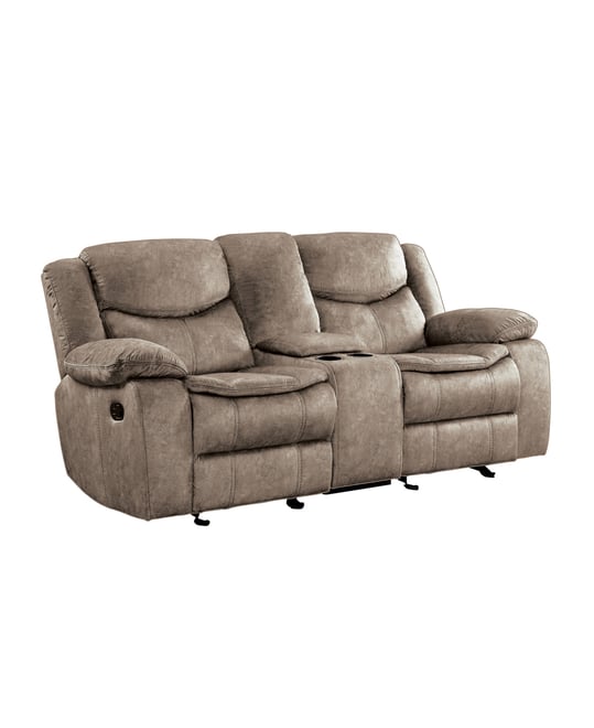 White Label Veloce 79" Double Glider Reclining Loveseat with Console