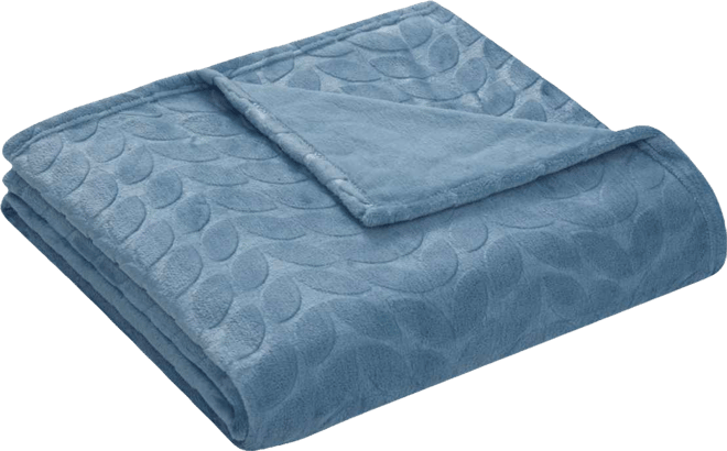 Pastel Chic Embossed Leaves Ultra Plush Accent Throw Blanket