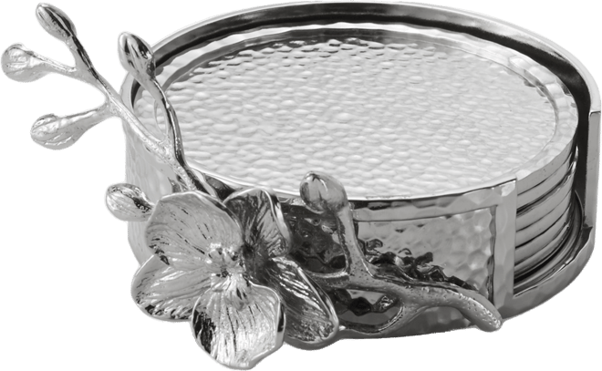 White Orchid Set of 6 Coasters