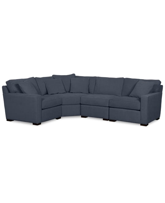 Radley Fabric 4-Piece Sectional Sofa, Created for Macy's