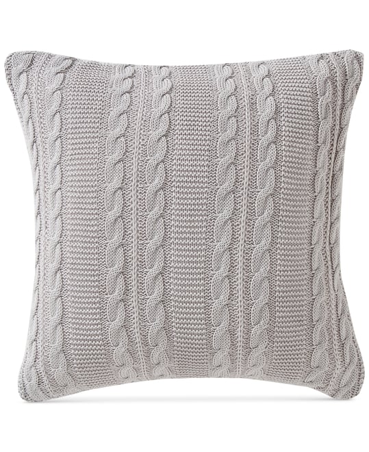 Dublin Cable Knit Cotton Decorative Pillow, 18" x 18"