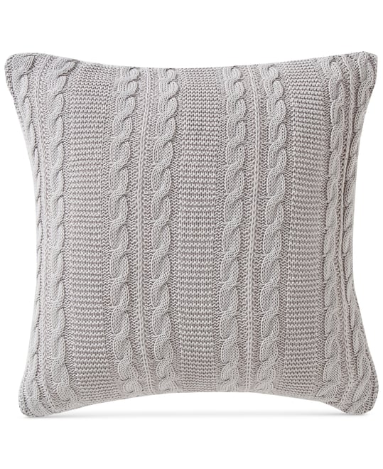 White cable 2024 knit pillow