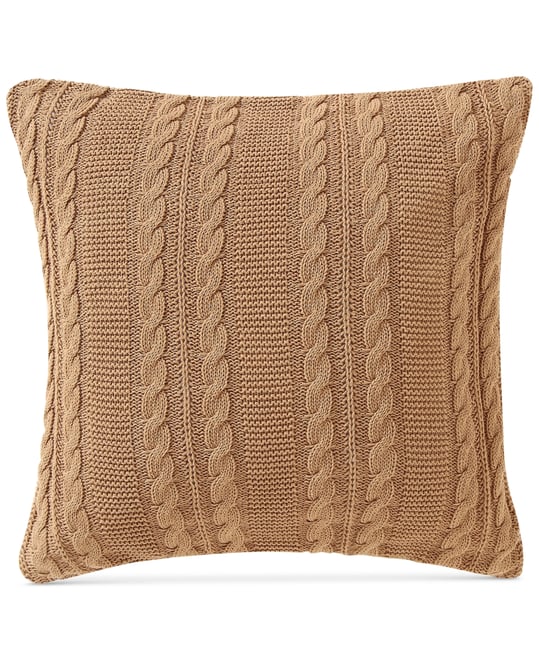 Dublin Cable Knit Cotton Decorative Pillow, 18" x 18"