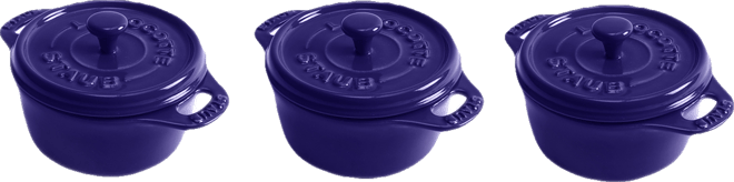 3-Piece Ceramic Mini Round Dutch Oven Set