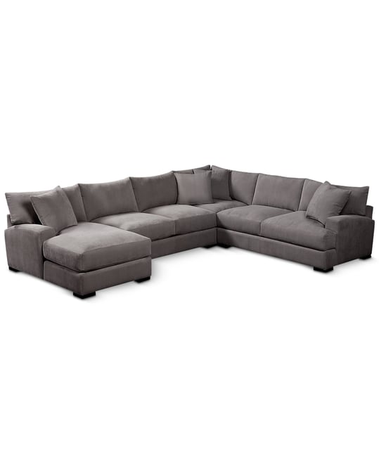 Rhyder 2-pc. Fabric Sectional Sofa with Chaise, Created for Macy's - Parallel Stone Beige