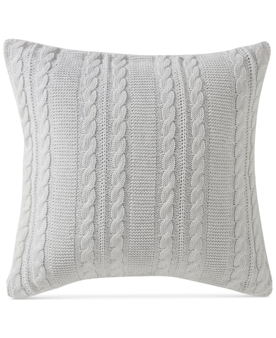 Dublin Cable Knit Cotton Decorative Pillow, 18" x 18"