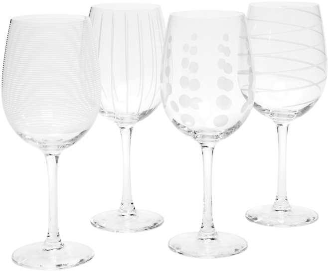 Glassware, Set of 4 Cheers White Wine Glasses