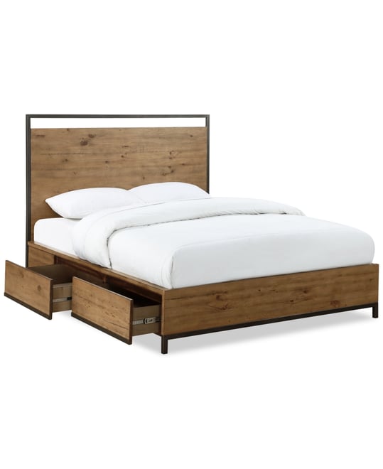 California king bed platform with deals drawers