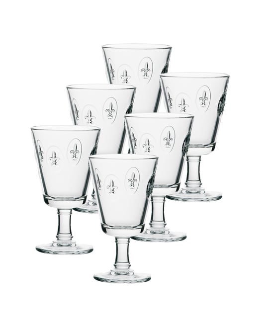 Fleur De Lys 8.5-ounce Stemmed Glass, Set of 6