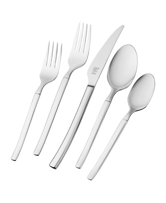 FLATWARE WITH THIN WOOD-DESIGN HANDLE - Brown