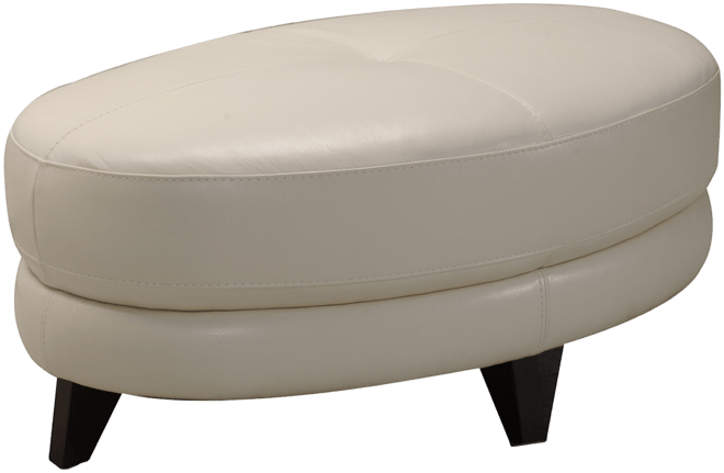 Oval leather ottoman discount