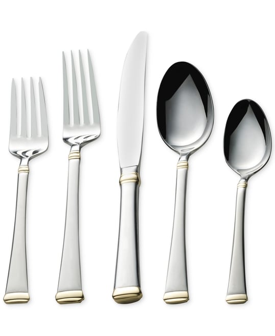 International Gold Tone Flatware Set 35 Piece With Case, Cutlery