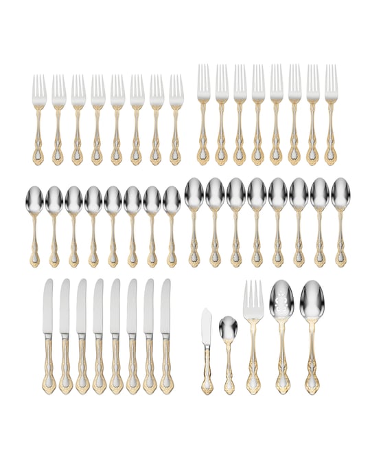 Golden Mandolina 45-Pc. Flatware Set, Service for 8