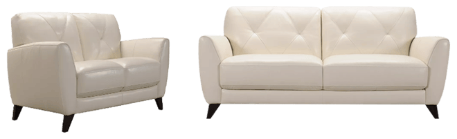 Myia 82" Tufted Back Leather Sofa and 62" Loveseat Set, Created for Macy's