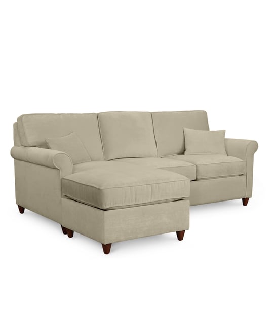 Lidia 82" Fabric 2-Pc. Reversible Chaise Sectional Sofa with Storage Ottoman