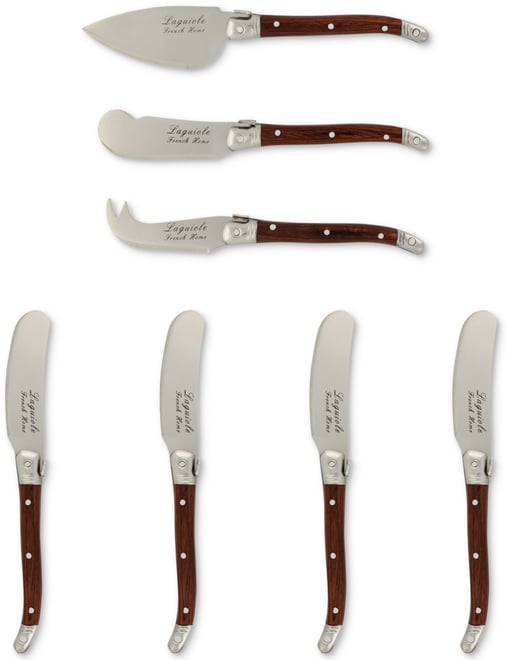 Laguiole Pakkawood Cheese Knife & Spreader Set 7 Piece.