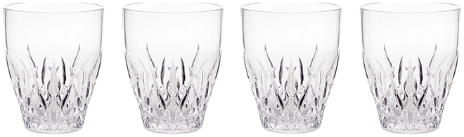 Aurora Clear Stemless Wine Glasses, Set of 4