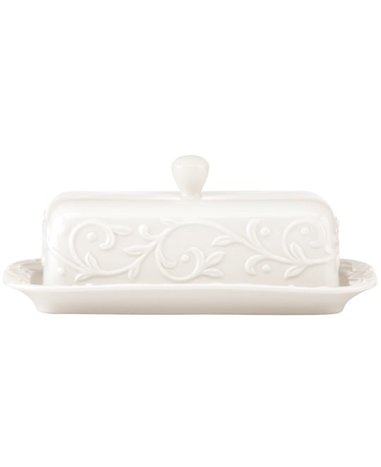 Dinnerware, Opal Innocence Carved Covered Butter Dish