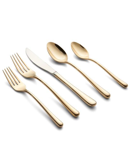 Samantha Gold Mirror 20-Piece Flatware Set, Service for 4