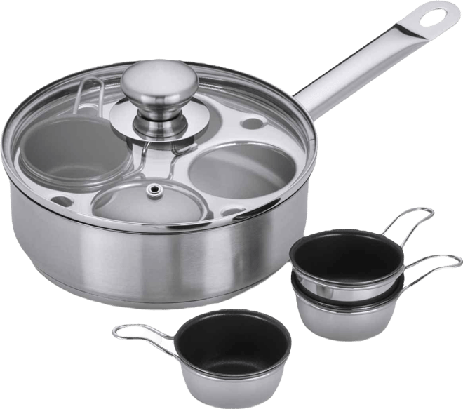 4-Cup Stainless Steel Egg Poacher Set