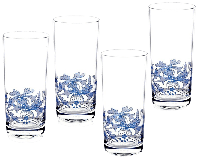 Blue Italian Highball Glasses, Set of 4