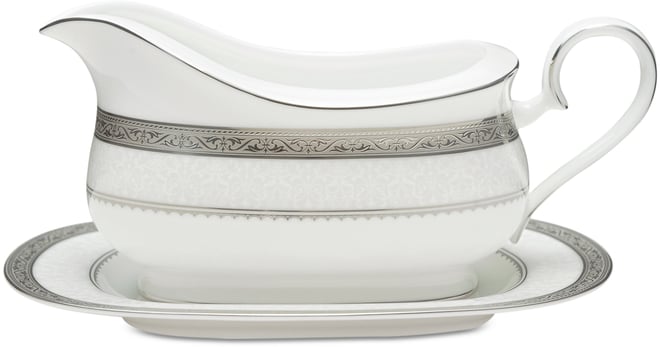 Odessa Platinum Gravy Boat And Tray